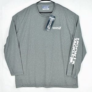 NWT Hook & Tackle Men's Long Sleeve Gray Performance Fishing Shirt Size 2XL